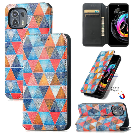 For Motorola Edge 20 Lite Colorful Magnetic Horizontal Flip PU Leather Case with Holder & Card Slot & Wallet(Rhombus Mandala) - Motorola Cases by buy2fix | Online Shopping UK | buy2fix