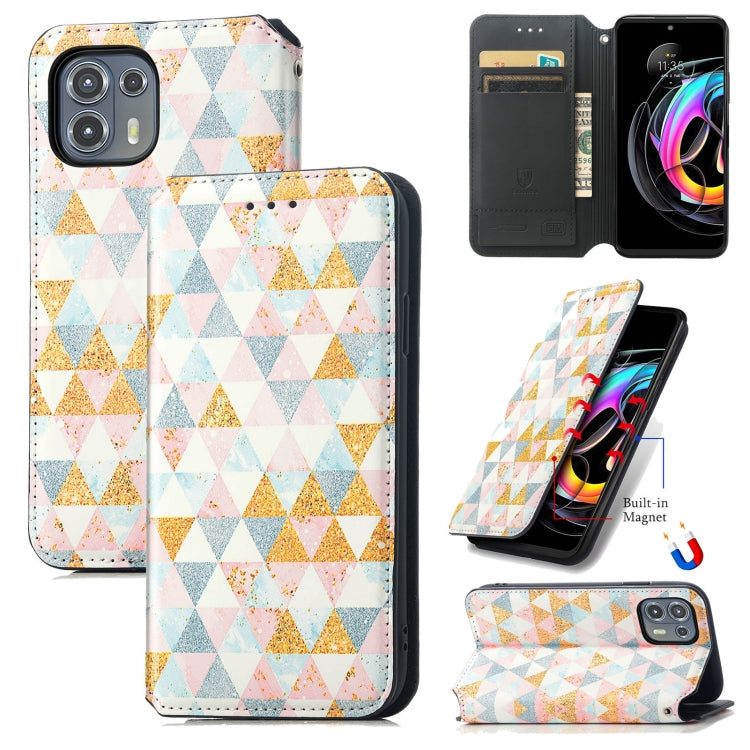 For Motorola Edge 20 Lite Colorful Magnetic Horizontal Flip PU Leather Case with Holder & Card Slot & Wallet(Rhombus) - Motorola Cases by buy2fix | Online Shopping UK | buy2fix