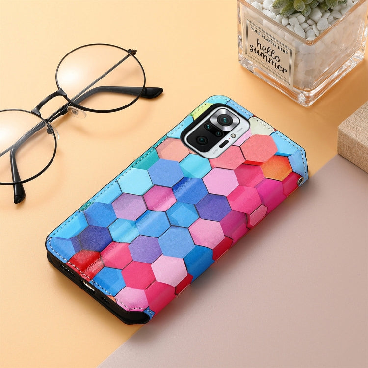 For Xiaomi Redmi Note 10 Pro Colorful Magnetic Horizontal Flip PU Leather Case with Holder & Card Slot & Wallet(Colorful Cube) - Xiaomi Cases by buy2fix | Online Shopping UK | buy2fix