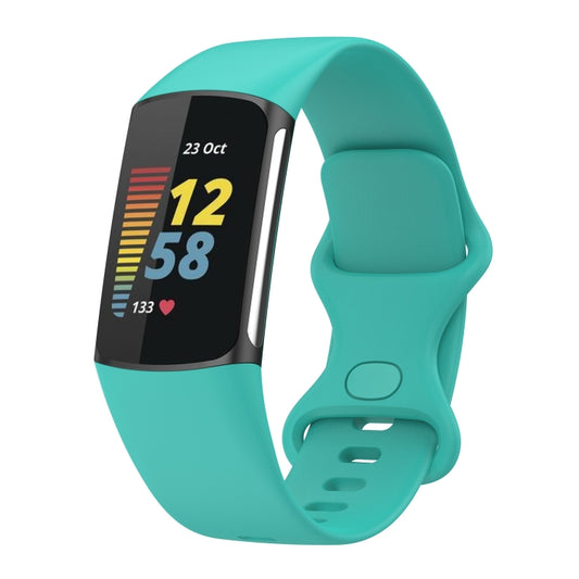 For Fitbit Charge 5 Silicone Watch Band, Size:S(Mint Green) - Watch Bands by buy2fix | Online Shopping UK | buy2fix