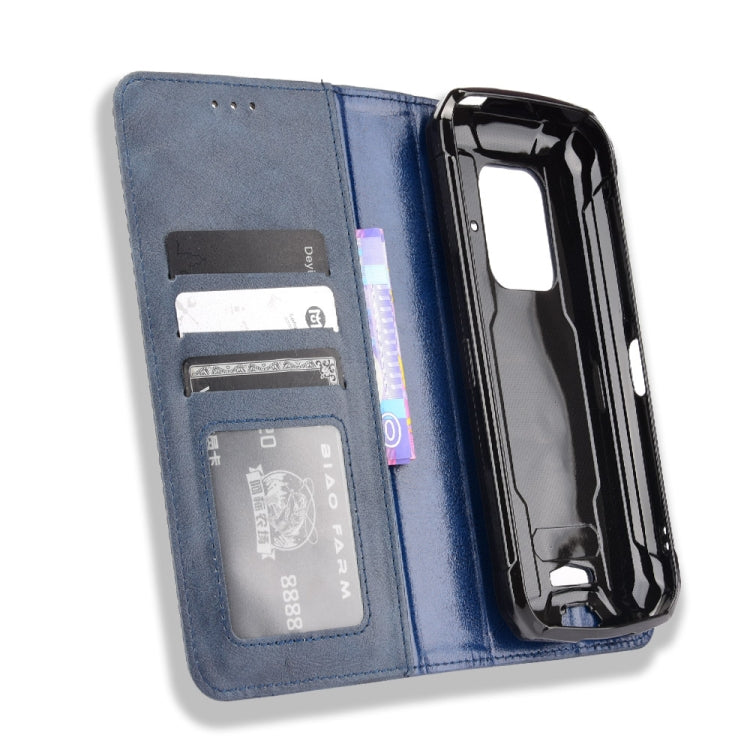 For Doogee S59 / S59 Pro Magnetic Buckle Retro Crazy Horse Texture Horizontal Flip Leather Case with Holder & Card Slots & Photo Frame(Blue) - More Brand by buy2fix | Online Shopping UK | buy2fix