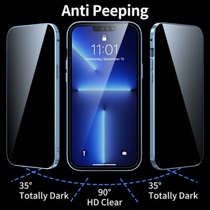 For iPhone 13 Pro Max Anti-peeping Magnetic Metal Frame Double-sided Tempered Glass Phone Case (Black) - iPhone 13 Pro Max Cases by buy2fix | Online Shopping UK | buy2fix