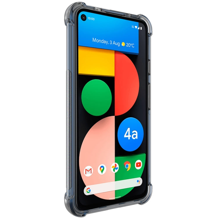 For Google Pixel 5a 5G IMAK All-inclusive Shockproof Airbag TPU Case with Screen Protector(Transparent Black) - Google Cases by imak | Online Shopping UK | buy2fix