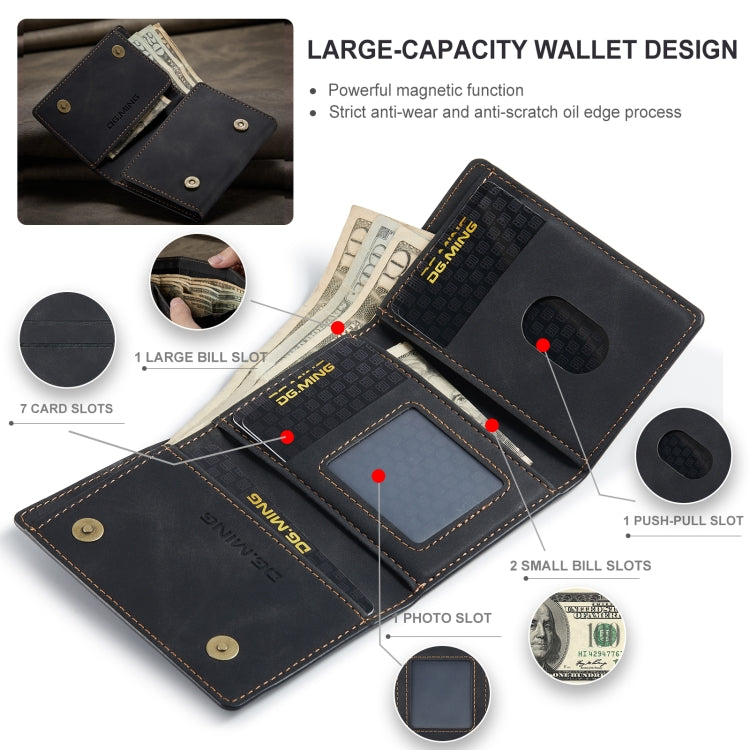 DG.MING M1 Series 3-Fold Multi Card Wallet(Black) - Wallets by DG.MING | Online Shopping UK | buy2fix