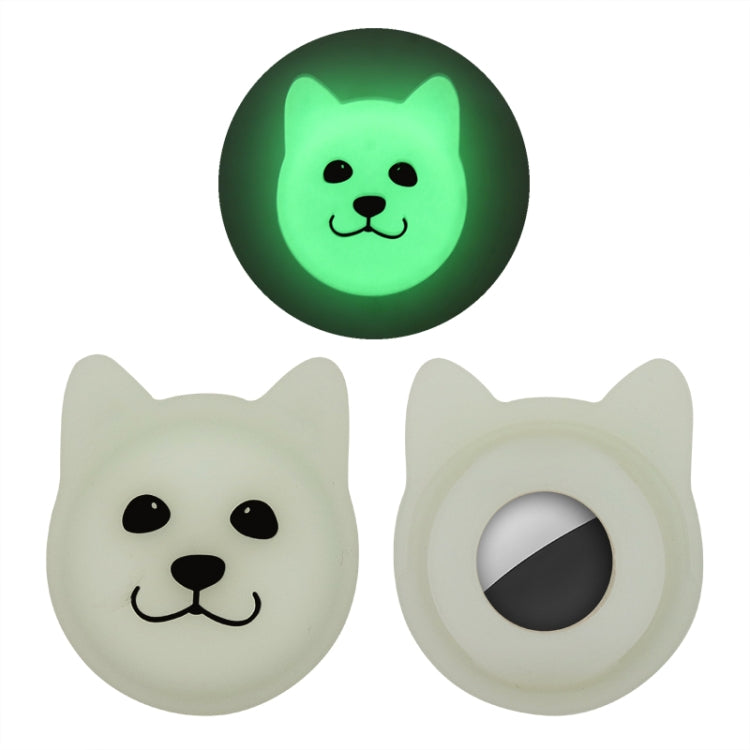 Serious Face Cute Cartoon Pet Collar Anti-lost Tracker Silicone Case For AirTag(Fluorescent Green) - Pet Series by Mutural | Online Shopping UK | buy2fix