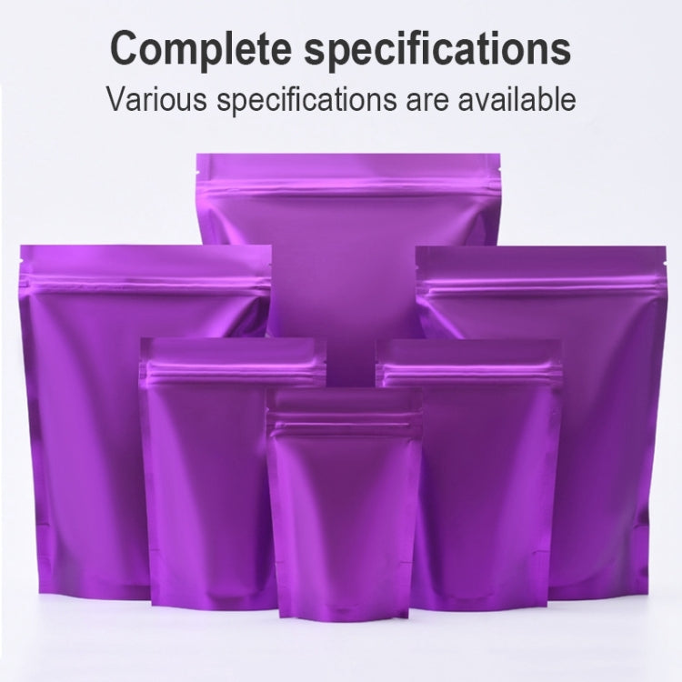 100 PCS/Set Matte Aluminum Foil Snack Stand-up Pouch, Size:14x20+4cm(Purple) - Preservation Supplies by buy2fix | Online Shopping UK | buy2fix