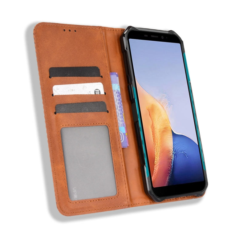 For Ulefone Armor X9 Magnetic Buckle Retro Texture Leather Case(Brown) - Ulefone Cases by buy2fix | Online Shopping UK | buy2fix