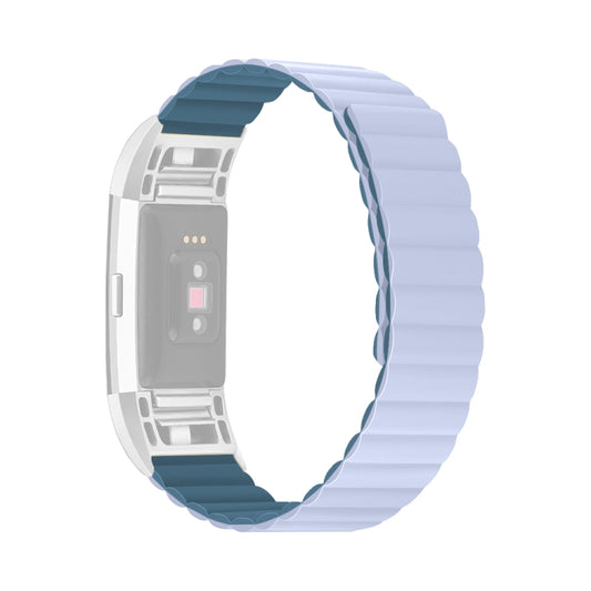 For Fitbit Charge 2 Silicone Magnetic Watch Band(Peacock Blue) - Watch Bands by buy2fix | Online Shopping UK | buy2fix
