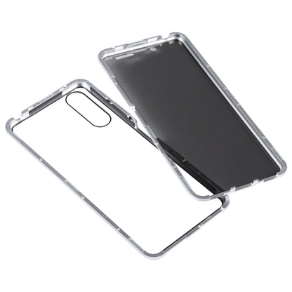 For Sony Xperia 10 III Anti-peeping Magnetic Double-sided Tempered Glass Phone Case(Silver) - Sony Cases by buy2fix | Online Shopping UK | buy2fix