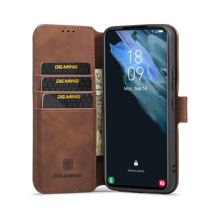 For Samsung Galaxy S22 DG.MING Retro Oil Side Horizontal Flip Leather Case with Holder & Card Slots & Wallet(Coffee) - Galaxy S22 5G Cases by DG.MING | Online Shopping UK | buy2fix