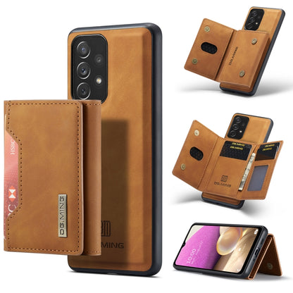 For Samsung Galaxy A33 5G DG.MING M2 Series 3-Fold Multi Card Bag Phone Case(Brown) - Galaxy Phone Cases by DG.MING | Online Shopping UK | buy2fix