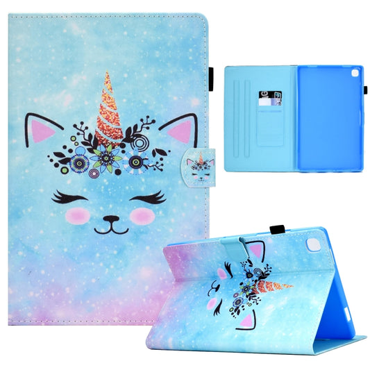 For Samsung Galaxy Tab A 10.1 2019 T510 Sewing Pen Slot Leather Tablet Case(Wildebeest) - Tab A 10.1 (2019) T510 / T515 by buy2fix | Online Shopping UK | buy2fix