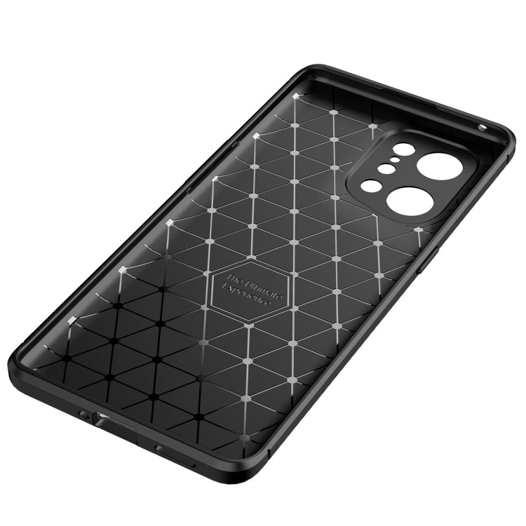 For OPPO Find X5 Carbon Fiber Texture Shockproof TPU Phone Case(Black) - OPPO Cases by buy2fix | Online Shopping UK | buy2fix