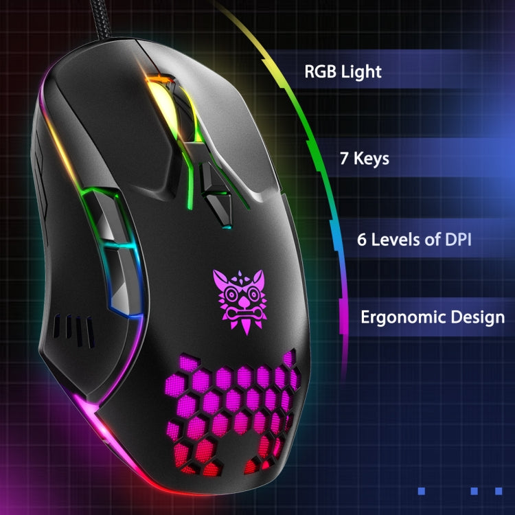ONIKUMA CW902 RGB Lighting Wired Mouse(Black) - Wired Mice by ONIKUMA | Online Shopping UK | buy2fix