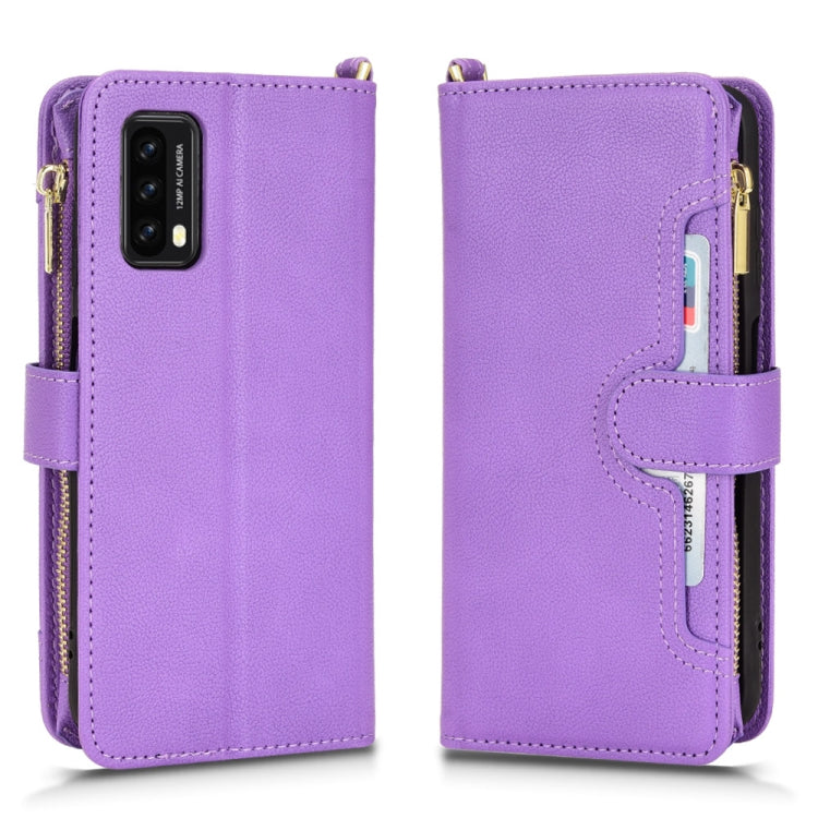 For Blackview A90 Litchi Texture Zipper Leather Phone Case(Purple) - More Brand by buy2fix | Online Shopping UK | buy2fix