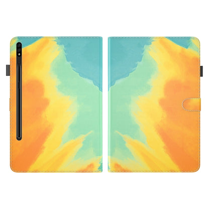 For Samsung Galaxy Tab S9+ Watercolor Pattern Flip Leather Tablet Case(Autumn Leaves) - Galaxy Tab S9+ Cases by buy2fix | Online Shopping UK | buy2fix