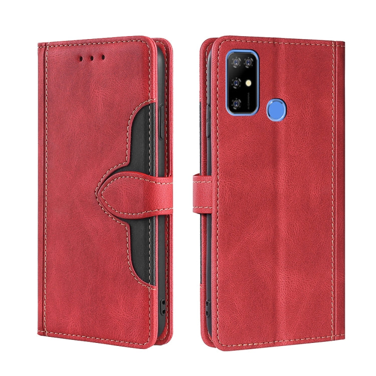 For Doogee X96 Pro Skin Feel Straw Hat Magnetic Buckle Leather Phone Case(Red) - Doogee Cases by buy2fix | Online Shopping UK | buy2fix