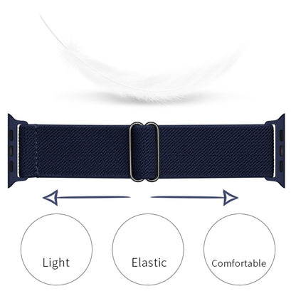 Polyester Nylon Watch Band For Apple Watch Ultra 49mm&Watch Ultra 2 49mm / Series 9&8&7 45mm / SE 3&SE 2&6&SE&5&4 44mm / 3&2&1 42mm(Midnight Blue) - Watch Bands by buy2fix | Online Shopping UK | buy2fix