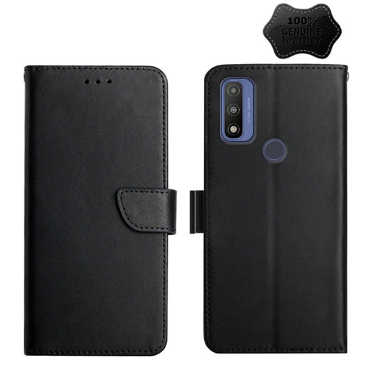 For Motorola Moto G Pure 2021 Genuine Leather Fingerprint-proof Horizontal Flip Phone Case(Black) - Motorola Cases by buy2fix | Online Shopping UK | buy2fix