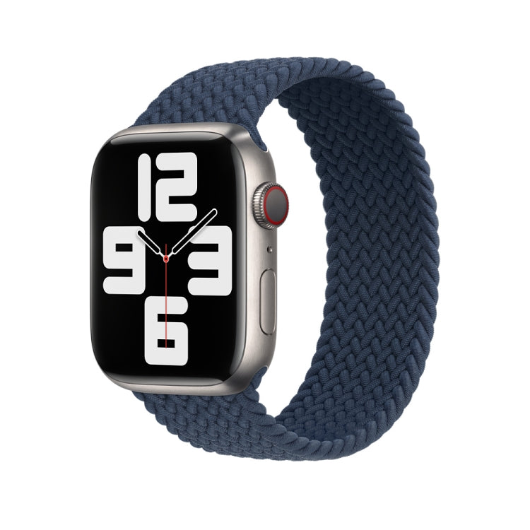 165mm Nylon Braided Watch Band For Apple Watch Ultra 49mm&Watch Ultra 2 49mm / Series 9&8&7 45mm / SE 3&SE 2&6&SE&5&4 44mm / 3&2&1 42mm(Dark Blue) - Watch Bands by buy2fix | Online Shopping UK | buy2fix