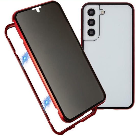 For Samsung Galaxy S21+ 5G Anti-peeping Magnetic Double-sided Tempered Glass Phone Case(Red) - Galaxy S21+ 5G Cases by buy2fix | Online Shopping UK | buy2fix