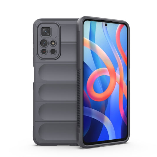 For Xiaomi Redmi Note 11 5G Chinese Version Magic Shield TPU + Flannel Phone Case(Dark Grey) - Xiaomi Cases by buy2fix | Online Shopping UK | buy2fix