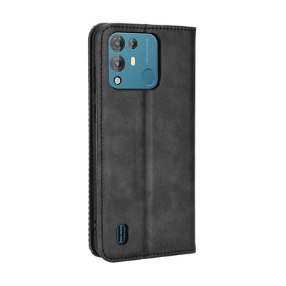 For Blackview A55 Pro Magnetic Buckle Retro Texture Leather Phone Case(Black) - More Brand by buy2fix | Online Shopping UK | buy2fix