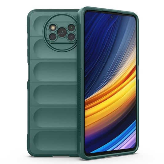 For Xiaomi Poco X3 NFC Magic Shield TPU + Flannel Phone Case(Dark Green) - Xiaomi Cases by buy2fix | Online Shopping UK | buy2fix