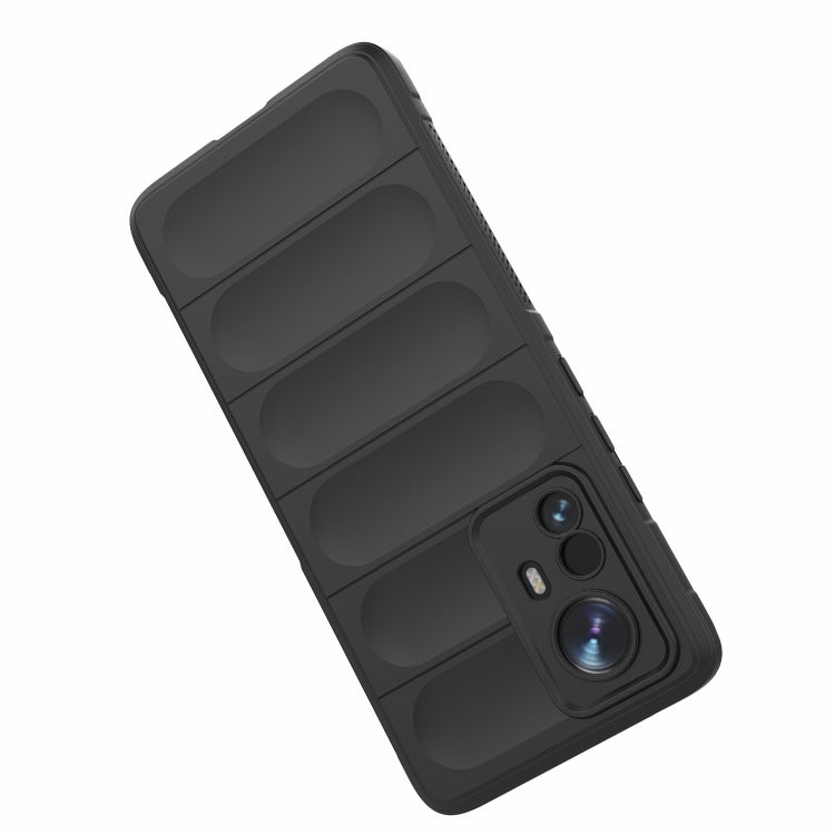 For Xiaomi 12 Pro Magic Shield TPU + Flannel Phone Case(Black) - Xiaomi Cases by buy2fix | Online Shopping UK | buy2fix