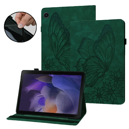 For Samsung Galaxy Tab A8 Big Butterfly Embossed Leather Tablet Case(Green) - Other Galaxy Tab PC by buy2fix | Online Shopping UK | buy2fix