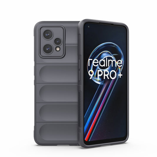 For OPPO Realme 9 Pro+ Magic Shield TPU + Flannel Phone Case(Dark Grey) - Realme Cases by buy2fix | Online Shopping UK | buy2fix