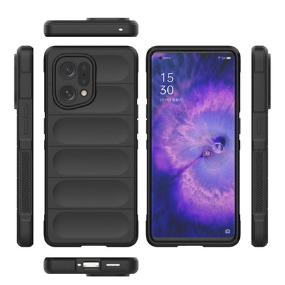 For OPPO Find X5 Magic Shield TPU + Flannel Phone Case(Dark Green) - OPPO Cases by buy2fix | Online Shopping UK | buy2fix