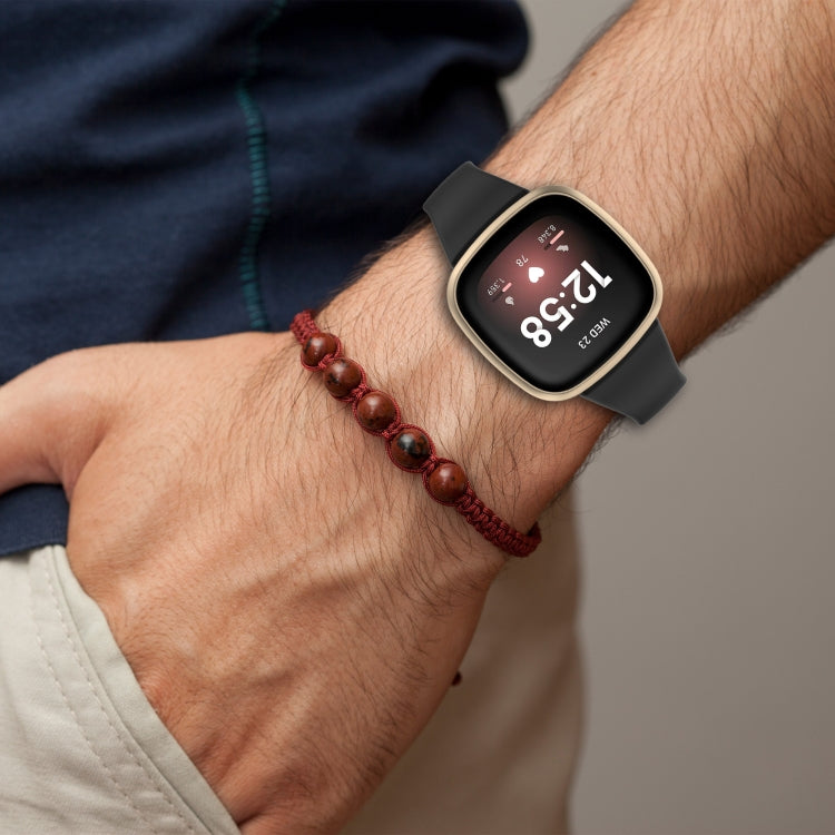 For Fitbit Versa 4 / Versa 3 / Sense Universal TPU Watch Band, Size:L(Sand Pink) - Watch Bands by buy2fix | Online Shopping UK | buy2fix