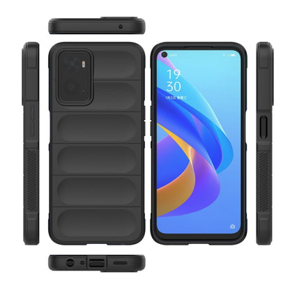 For OPPO A36 4G/A76 4G/Realme 9i Magic Shield TPU + Flannel Phone Case(Black) - OPPO Cases by buy2fix | Online Shopping UK | buy2fix