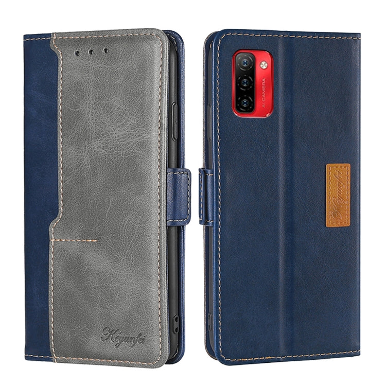 For Ulefone Note 12P Contrast Color Side Buckle Leather Phone Case(Blue + Grey) - Ulefone Cases by buy2fix | Online Shopping UK | buy2fix