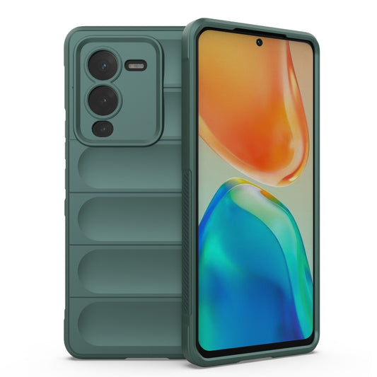 For vivo S15 Pro 5G Magic Shield TPU + Flannel Phone Case(Dark Green) - vivo Cases by buy2fix | Online Shopping UK | buy2fix