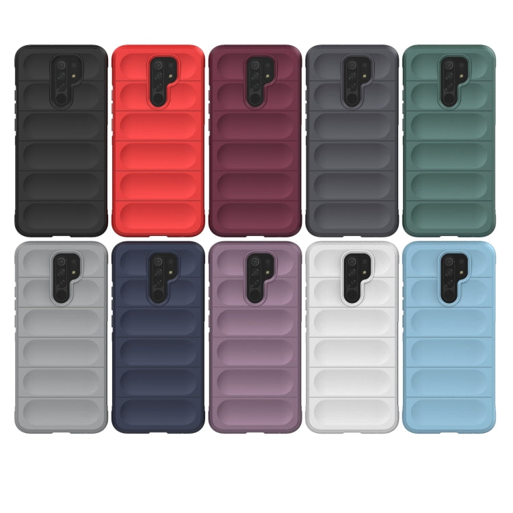 For Xiaomi Redmi 9 Magic Shield TPU + Flannel Phone Case(Grey) - Xiaomi Cases by buy2fix | Online Shopping UK | buy2fix