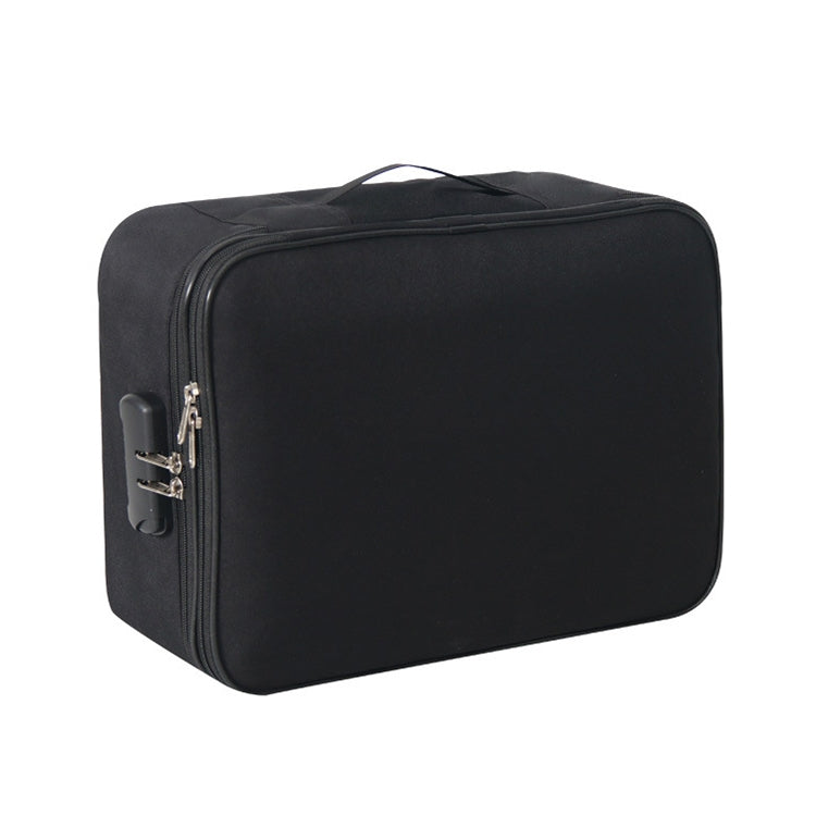 Large Capacity Multi-layers Foldable Fabric Document Storage Bag, Specification:Three Layers-Unlocked(Black) - Digital Storage Bag by buy2fix | Online Shopping UK | buy2fix