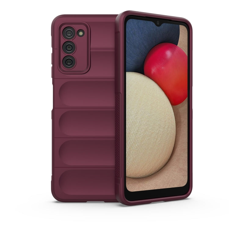 For Samsung Galaxy A03S North US Version 165.8mm Magic Shield TPU + Flannel Phone Case(Wine Red) - Galaxy Phone Cases by buy2fix | Online Shopping UK | buy2fix