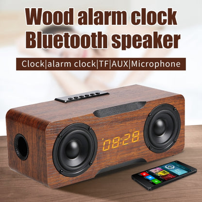 M8C Multifunctional Alarm Clock Bluetooth Speaker(Dark Brown) - Desktop Speaker by buy2fix | Online Shopping UK | buy2fix