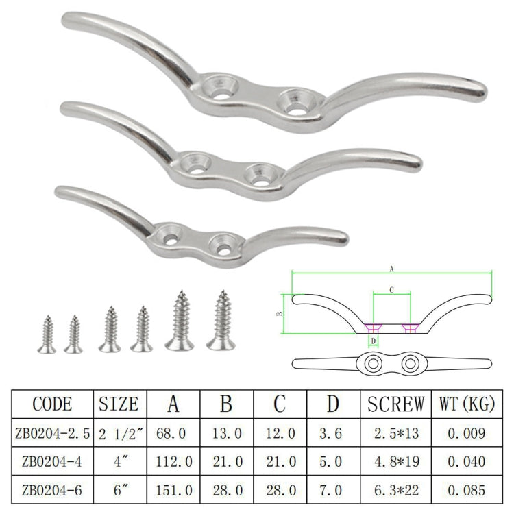 316 Stainless Steel Marine Flagpole Hook with Screw, Style:2-1/2 inch - Marine Accessories & Parts by buy2fix | Online Shopping UK | buy2fix