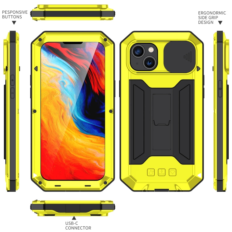 For iPhone 14 R-JUST Shockproof Life Waterproof Dust-proof Case (Yellow) - iPhone 14 Cases by R-JUST | Online Shopping UK | buy2fix