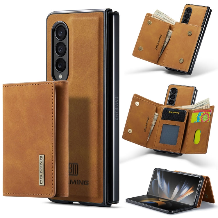 For Samsung Galaxy Z Fold4 DG.MING M1 Series 3-Fold Multi Card Wallet  Phone Case(Brown) - Galaxy Z Fold4 5G Cases by DG.MING | Online Shopping UK | buy2fix