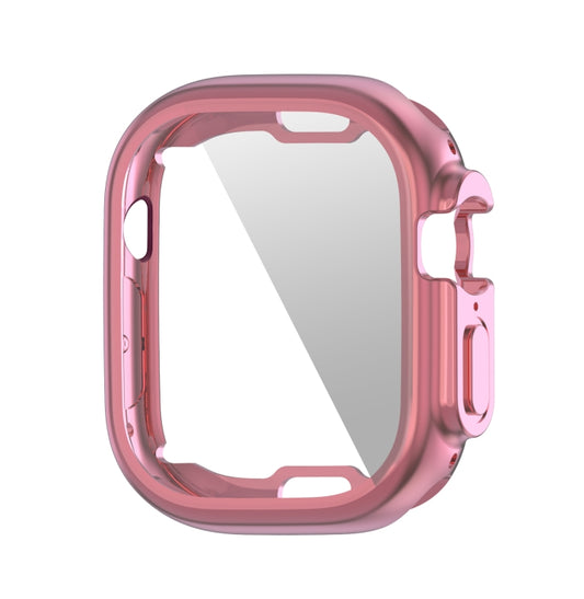 PET Film TPU Watch Case For Apple Watch Ultra 49mm / Ultra 2 49mm(Pink) - Watch Cases by buy2fix | Online Shopping UK | buy2fix