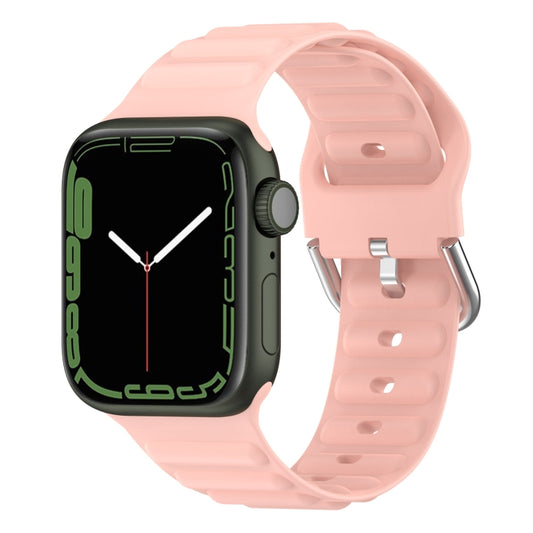 Ocean Ripple Watch Band For Apple Watch Series 8&7 41mm / SE 2&6&SE&5&4 40mm(Light Pink) - Watch Bands by buy2fix | Online Shopping UK | buy2fix