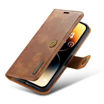 For iPhone 14 Pro DG.MING Crazy Horse Texture Detachable Magnetic Leather Case(Brown) - iPhone 14 Pro Cases by DG.MING | Online Shopping UK | buy2fix