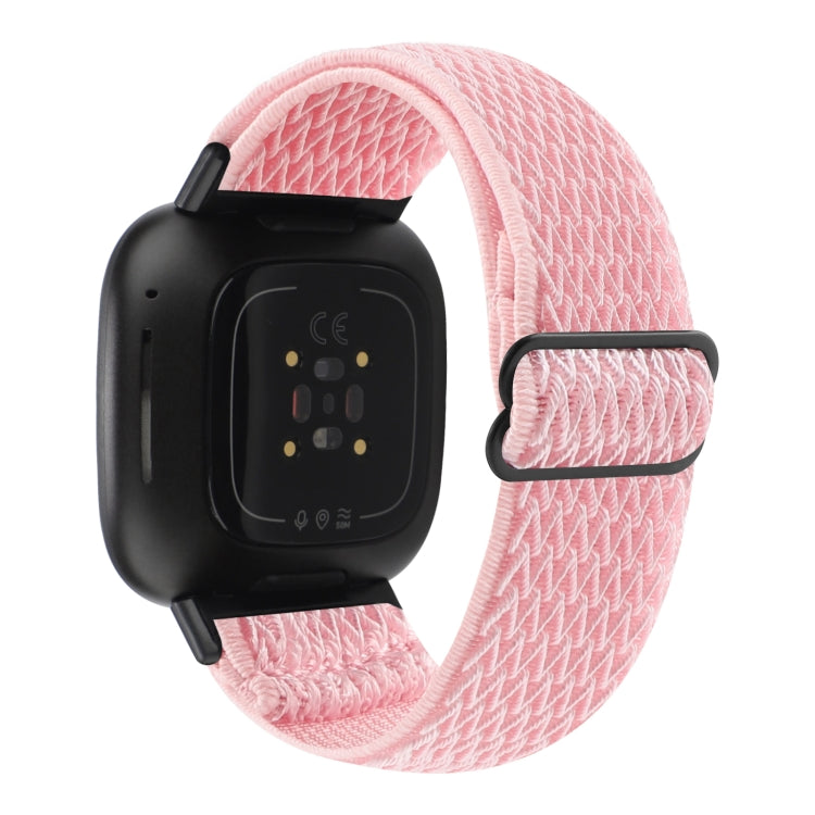 For Fitbit Versa 4 / Sense 2 Universal Wave Nylon Watch Band(Pink) - Watch Bands by buy2fix | Online Shopping UK | buy2fix
