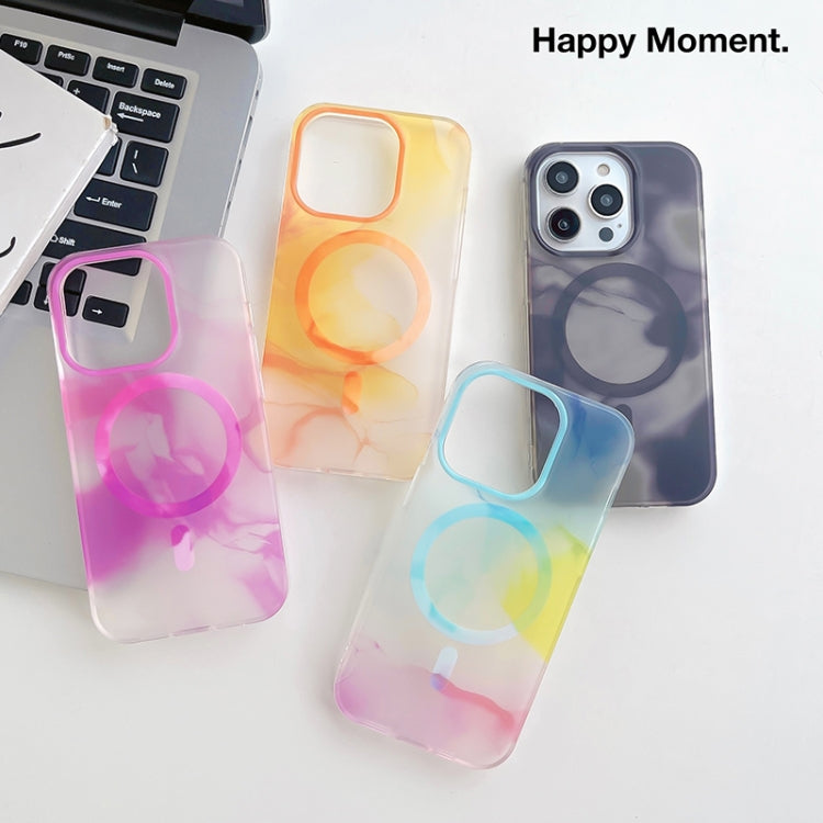 For iPhone 12 Watercolor Magsafe Phone Case(Purple) - iPhone 12 / 12 Pro Cases by buy2fix | Online Shopping UK | buy2fix