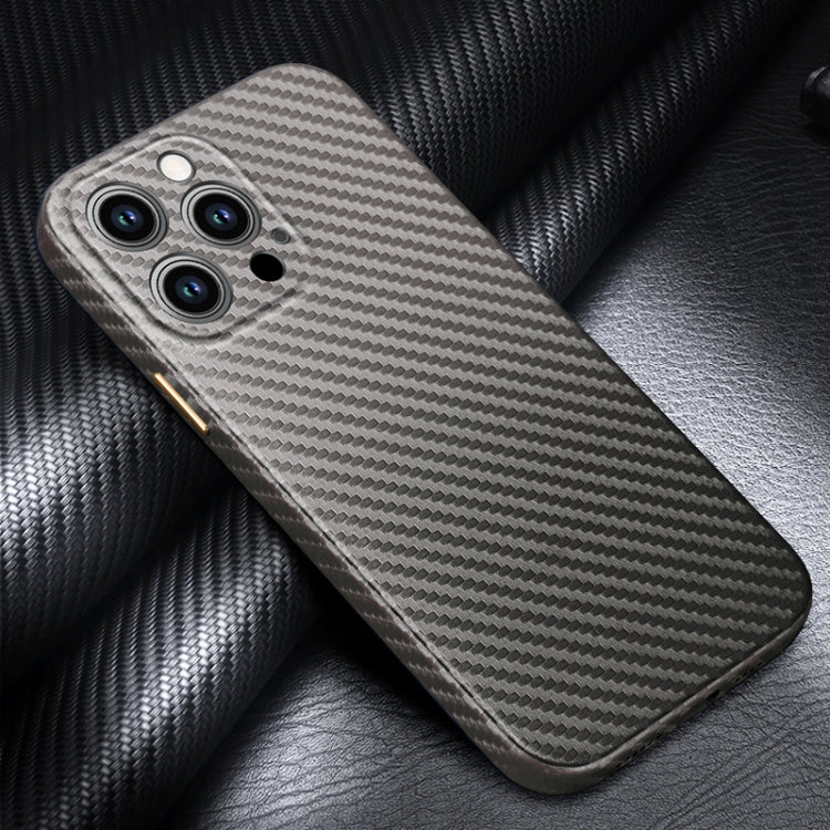 For iPhone 14 Pro R-JUST Carbon Fiber Texture Kevlar Phone Case(Grey) - iPhone 14 Pro Cases by R-JUST | Online Shopping UK | buy2fix