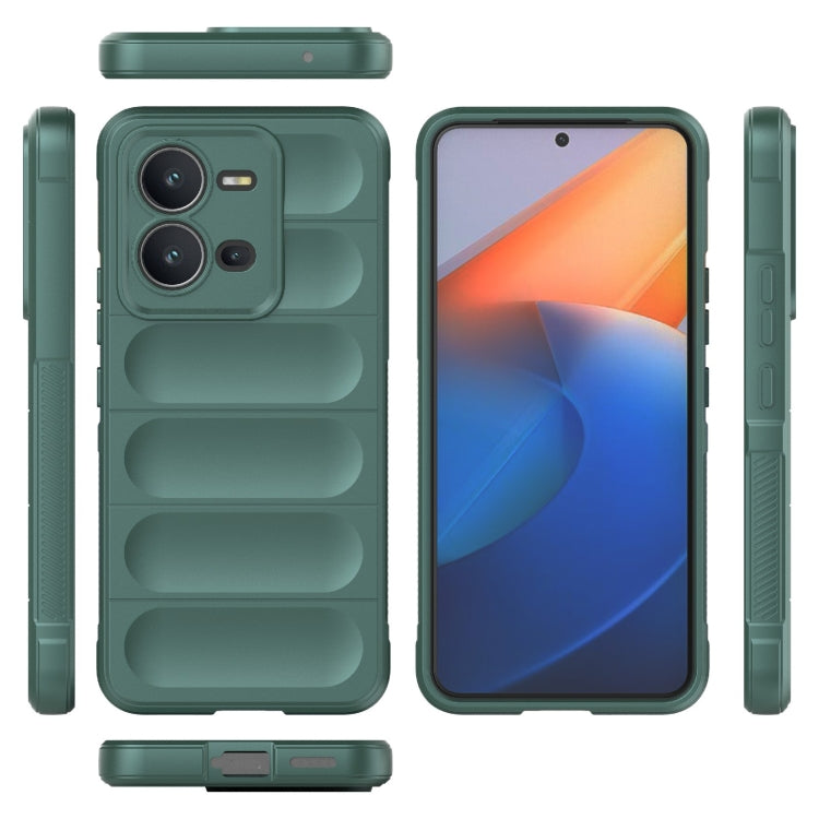 For vivo V25 5G Global Magic Shield TPU + Flannel Phone Case(Dark Green) - vivo Cases by buy2fix | Online Shopping UK | buy2fix